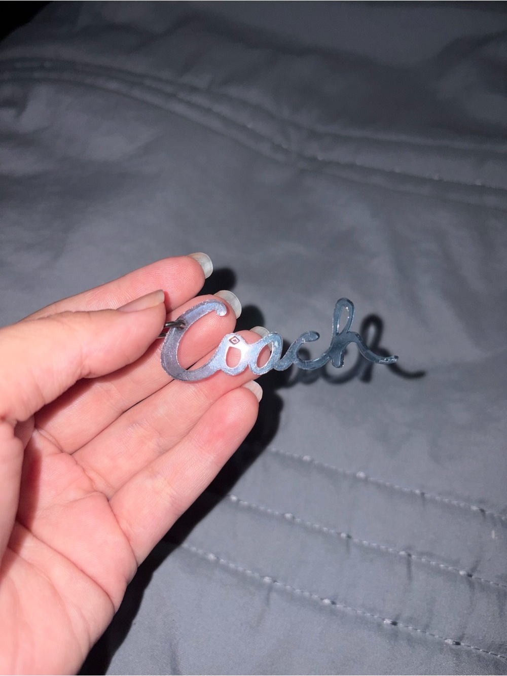 Coach Blue Script Keychain Charm - Picture 5 of 10